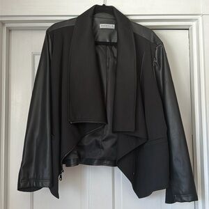 Bagatelle leather and knit jacket